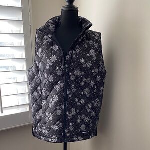 Lands' End Black Quilted Vest